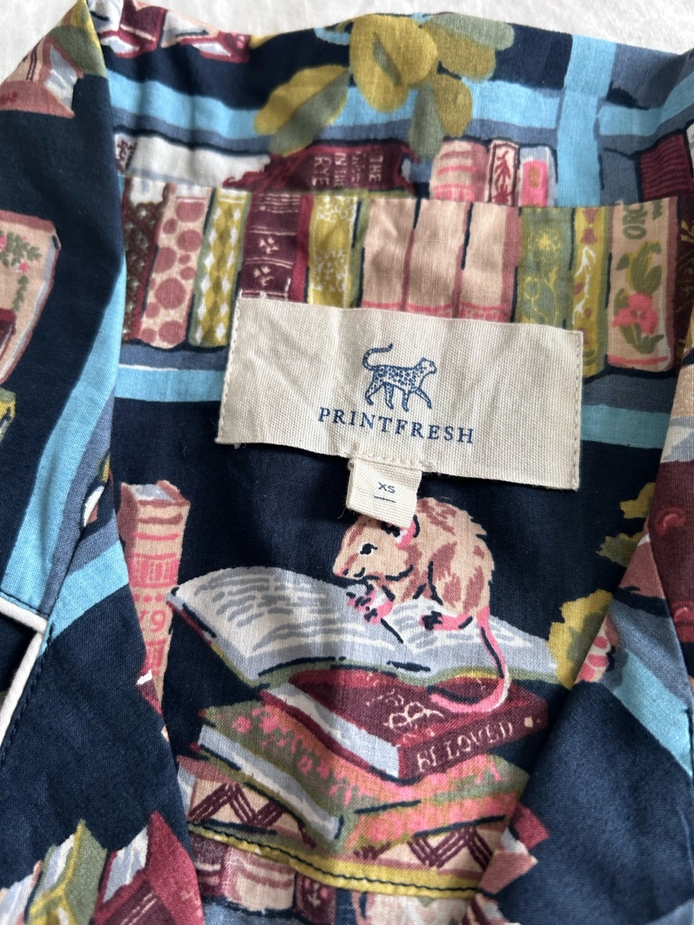 NWT PRINTFRESH Secret Library Cat Long Sleeve Pajama Set ~ Size XS - Picture 4 of 4